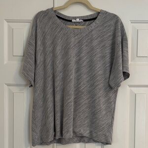 Jane and Delancey Black and White Striped Short Sleeve Tee